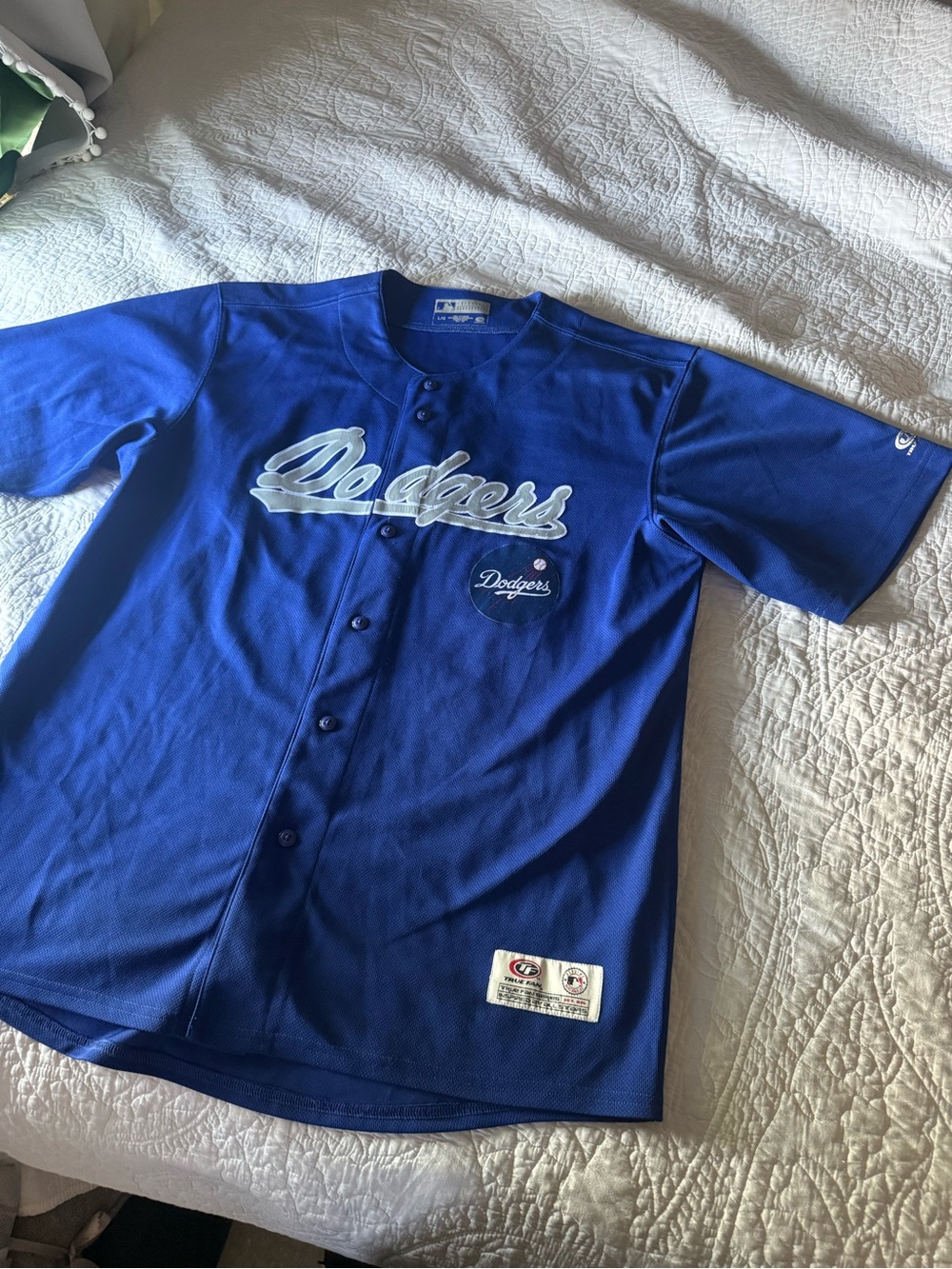 MLB Royal Blue Button-Up Baseball Jersey